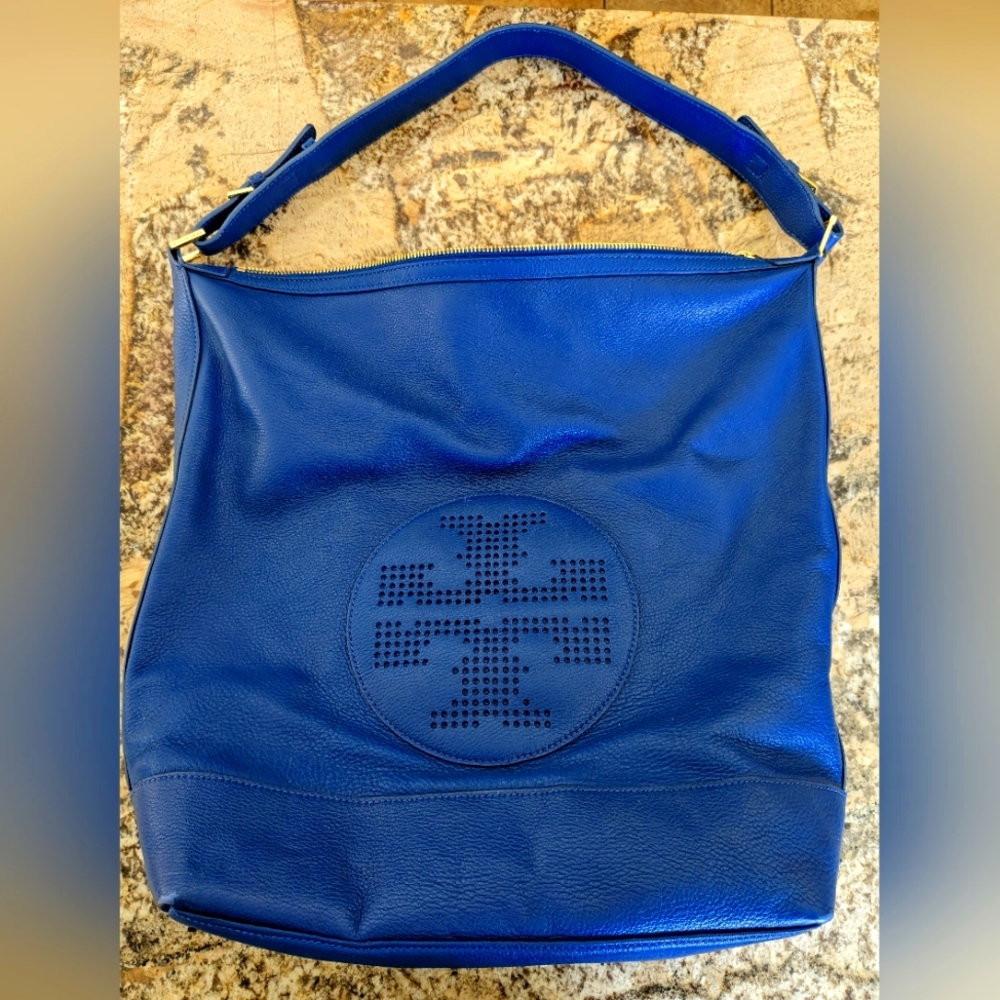 Blue leather Tory Burch hobo bag